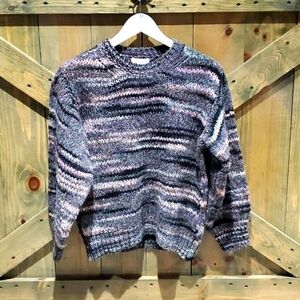 NEW TOPSHOP KNIT SPACEDYE CROP SWEATER WOOL BLEND SIZE 10